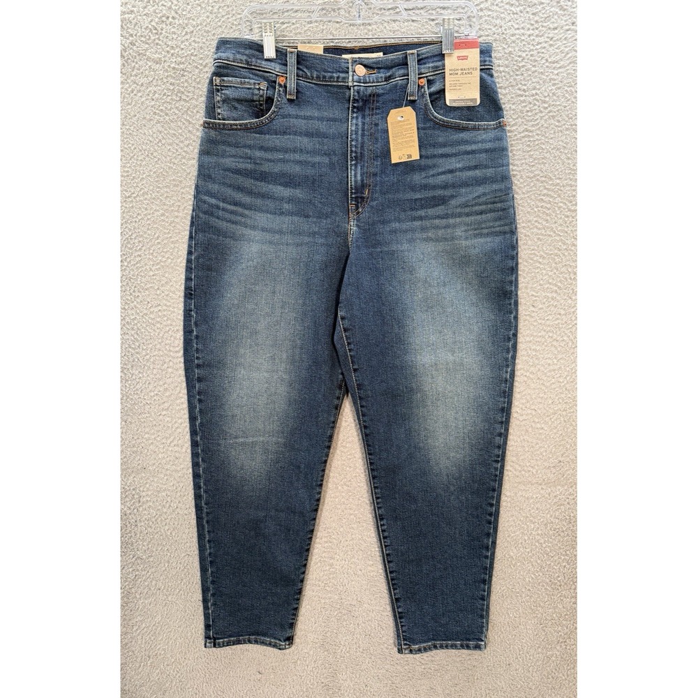 Levis Jeans Womens 32x27 Blue High Waisted Mom Jean Distressed Workwear Grunge